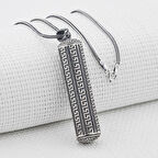 Silindir Cevşeni Kebir Dualı 925 Ayar Gümüş Erkek Kolye