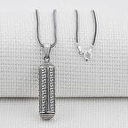 Silindir Cevşeni Kebir Dualı 925 Ayar Gümüş Orta Boy Erkek Kolye