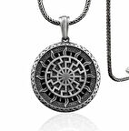 Svarog Slav Güneş Tanrısı 925 Ayar Gümüş Erkek Kolye