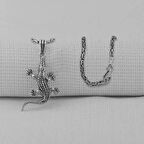 Timsah 925 Ayar Gümüş Erkek Kolye