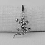 Timsah 925 Ayar Gümüş Erkek Kolye Ucu