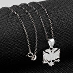 Çift Başlı Kartal 925 Ayar Gümüş Erkek Kolye