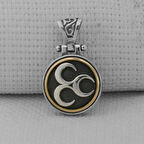 Üç Hilal Ortası Dönen 925 Ayar Gümüş Erkek Kolye Ucu