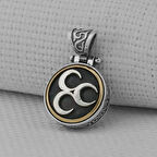 Üç Hilal Ortası Dönen 925 Ayar Gümüş Erkek Kolye Ucu