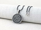 Viking Vegvisir Pusulası 925 Ayar Gümüş Erkek Kolye
