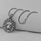 Yeleli Aslan Kral Zincir 925 Ayar Gümüş Erkek Kolye