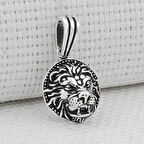 Aslan Figürlü 925 Ayar Gümüş Erkek Kolye Ucu