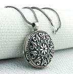 Yuvarlak Cevşen Muska Kabi 925 Ayar Gümüş Erkek Kolye