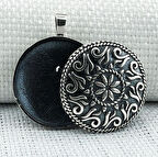 Yuvarlak Cevşen Muska Kabi 925 Ayar Gümüş Erkek Kolye Ucu