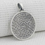 Büyük Boy Esma Husna Dualı 925 Ayar Gümüş Erkek Kolye Ucu