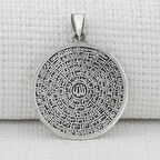 Büyük Boy Esma Husna Dualı 925 Ayar Gümüş Erkek Kolye Ucu