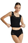 Blackspade 1333 Kadın Private Dantel Midi Slip Siyah