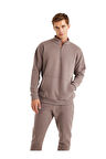 Blackspade Erkek Vizon Sweatshirt 40620 