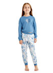 Blackspade Düz Mavi Kız Çocuk Pijama Takımı 51638