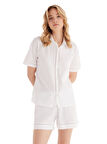 Blackspade Kadın Beyaz Şort Takım 51861 