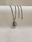 NAZAR CEVŞEN SİYAH OKSİT ZİNCİR 925 AYAR GÜMÜŞ KADIN KOLYE