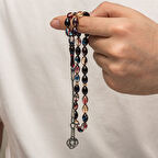 Sıkma Kehribar Kazaz Püsküllü 1000 Ayar Gümüş Tesbih