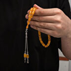 Sıkma Kehribar 925 Ayar Gümüş Tesbih