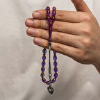 Sıkma Kehribar Kazaz Püsküllü 1000 Ayar Gümüş Tesbih