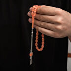 Sıkma Kehribar 925 Ayar Gümüş Tesbih