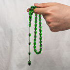 Sıkma Kehribar 925 Ayar Gümüş Tesbih