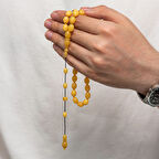 Sıkma Kehribar 925 Ayar Gümüş Tesbih