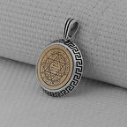 Hz Süleyman Mührü Yuvarlak 925 Ayar Gümüş Erkek Kolye Ucu