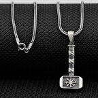 Kalın Balyoz  Çekiç 925 Ayar GümüşErkek Kolyesi