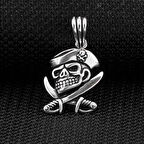 Kuru Kafa Tasarımlı  925 Ayar Gümüş Erkek Kolye Ucu