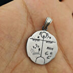 Kam Davulu Tasarımı 925 Ayar Gümüş Erkek Kolye Ucu