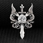 Ejderha Tsarımlı 925 Ayar Gümüş Erkek Kolye Ucu