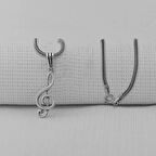 Nota Tasarımlı 925 Ayar Gümüş Erkek Kolye