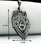 Kurt Kafası Türk Yazılı 925 Ayar Gümüş Erkek Kolye Ucu