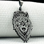 Kurt Kafası Türk Yazılı 925 Ayar Gümüş Erkek Kolye Ucu