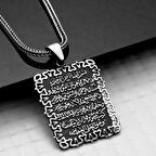 Ayetel Kursi Muskalık Cevşen  925 Ayar Gümüş Erkek Kolye