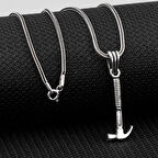 Çekiç Tasarımlı 925 Ayar Gümüş Erkek Kolye