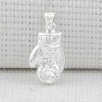 Boks Eldiveni Ucu Küçük 925 Ayar Gümüş Erkek Kolye Ucu