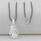 Boks Eldiveni Ucu Küçük 925 Ayar Gümüş Erkek Kolye