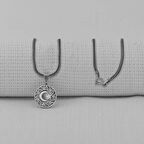 Ay Yıldız 925 Ayar Gümüş Erkek Kolye