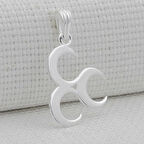 Üç Hilal 925 Ayar Gümüş Erkek Kolye Ucu