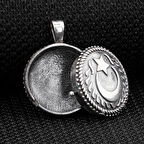 Ay Yıldız Çift Taraflı Açılabilir Cevşen 925 Ayar Gümüş Erkek Kolye Ucu