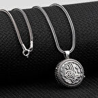 Çift Taraflı Açılabilir Cevşen 925 Ayar Gümüş Erkek Kolye