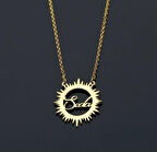 Güneş İsim Yazılı 14 Ayar Altın Kolye