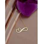 Sonsuzluk Kalp Model İsim Yazılı 14 Ayar Altın Kolye