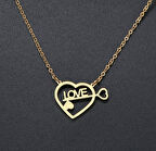 Love Yazılı 14 Ayar Altın Kolye