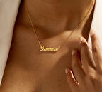 İsim Yazılı 14 Ayar Altın Kolye