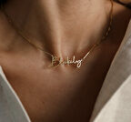 İsim Yazılı 14 Ayar Altın Kolye