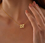 22 sayı yazılı 14 Ayar Altın Kolye