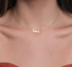 Arapça İsim Yazılı 14 Ayar Altın Kolye