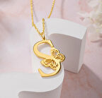 Kelebek Harf Yazılı 14 Ayar Altın Kolye